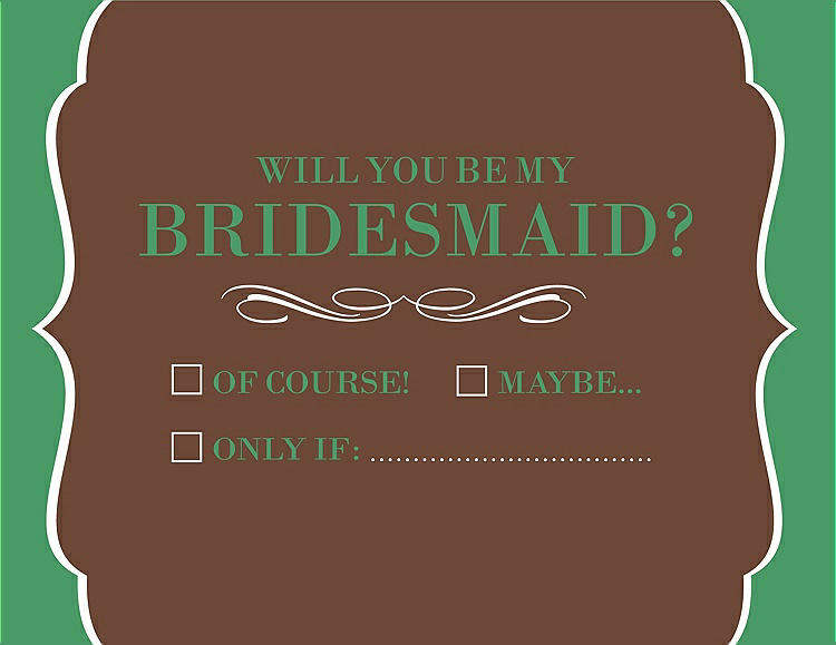 Front View - Cinnamon & Juniper Will You Be My Bridesmaid Card - Checkbox