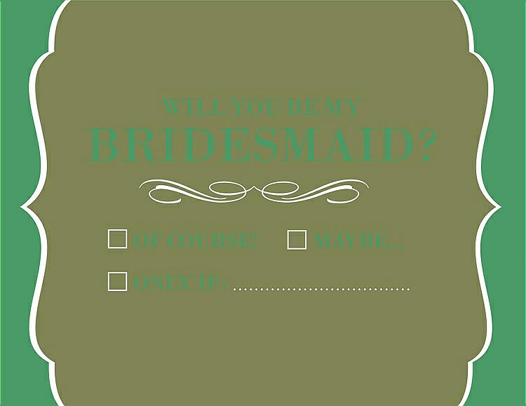 Front View - Olive & Juniper Will You Be My Bridesmaid Card - Checkbox