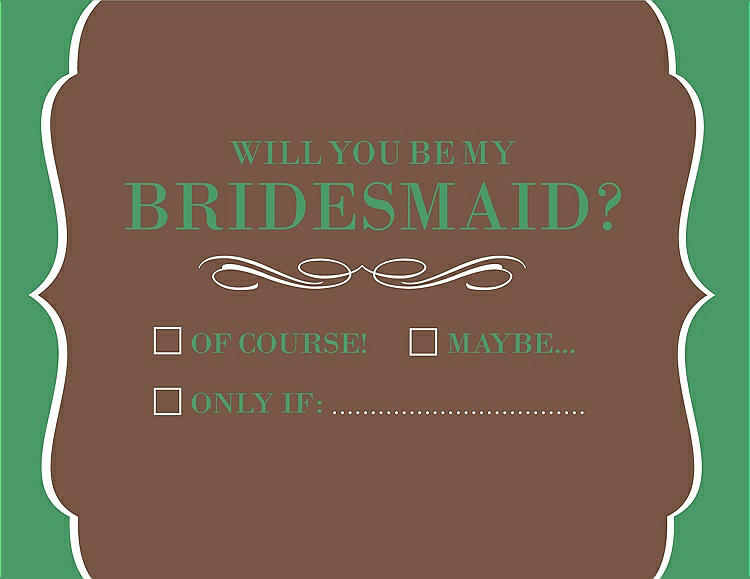 Front View - Almond & Juniper Will You Be My Bridesmaid Card - Checkbox