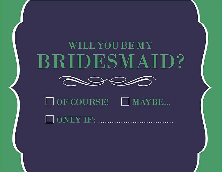 Front View - Amethyst & Juniper Will You Be My Bridesmaid Card - Checkbox