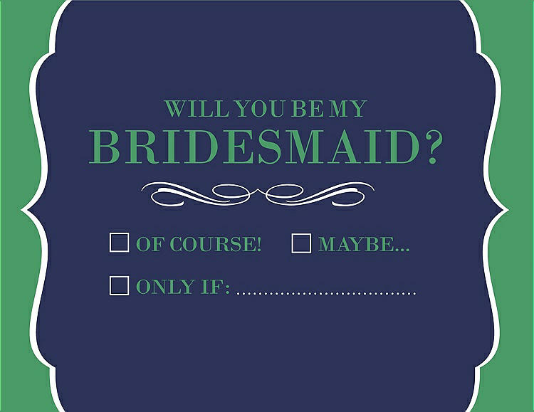 Front View - Blueberry & Juniper Will You Be My Bridesmaid Card - Checkbox