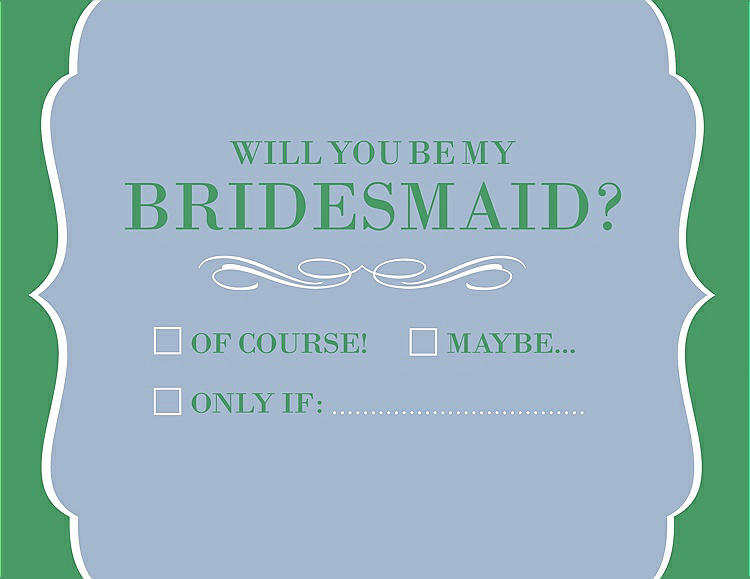 Front View - Cloudy & Juniper Will You Be My Bridesmaid Card - Checkbox