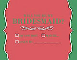 Front View Thumbnail - Perfect Coral & Juniper Will You Be My Bridesmaid Card - Checkbox