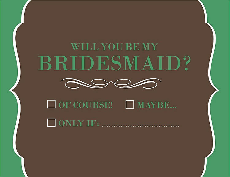 Front View - Latte & Juniper Will You Be My Bridesmaid Card - Checkbox