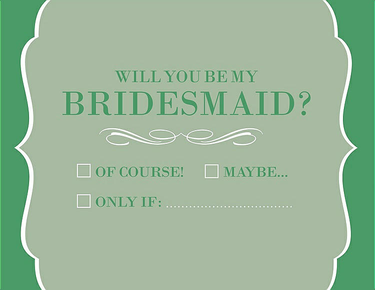 Front View - Mermaid & Juniper Will You Be My Bridesmaid Card - Checkbox