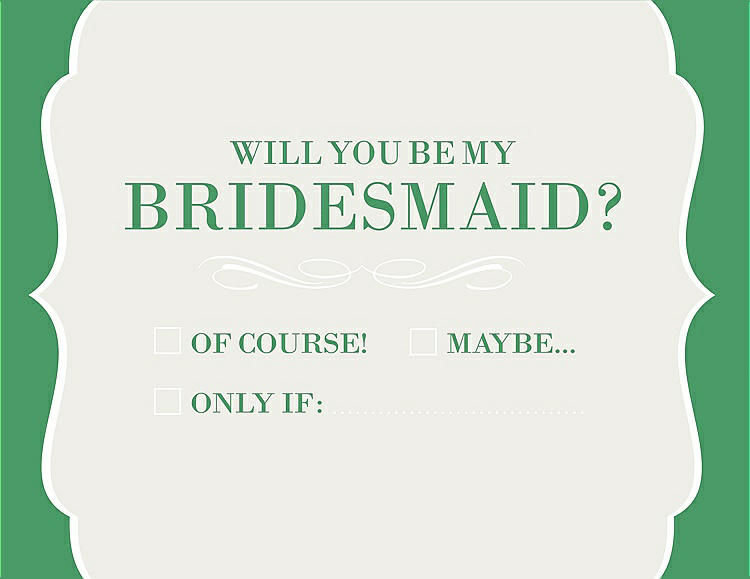 Front View - Marshmallow & Juniper Will You Be My Bridesmaid Card - Checkbox