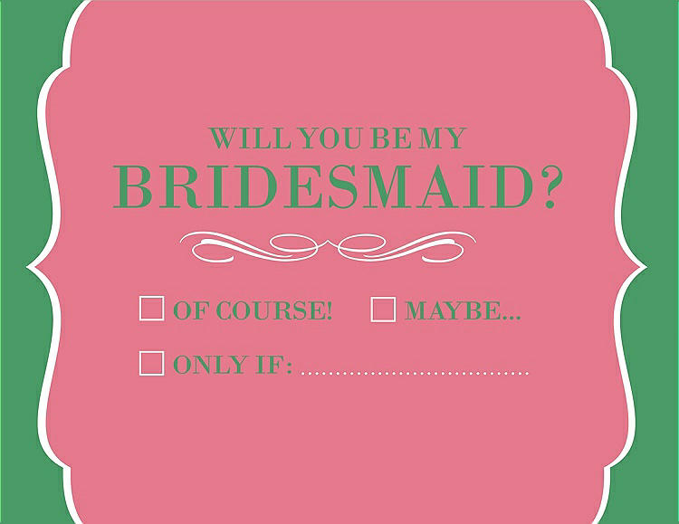 Front View - Nectar & Juniper Will You Be My Bridesmaid Card - Checkbox