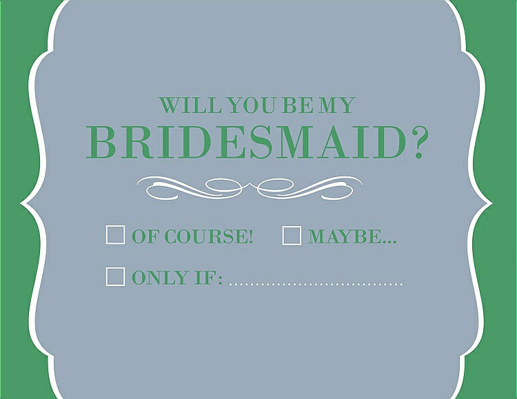 Front View - Platinum & Juniper Will You Be My Bridesmaid Card - Checkbox