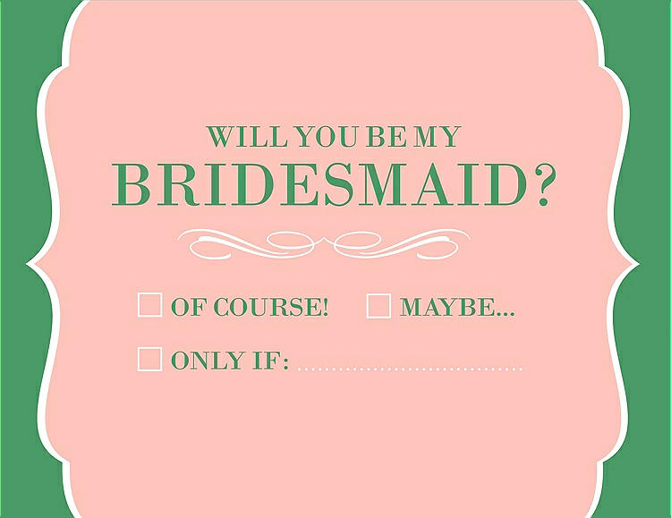 Front View - Primrose & Juniper Will You Be My Bridesmaid Card - Checkbox