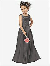 Front View Thumbnail - Caviar Gray Flower Girl Style FL4033