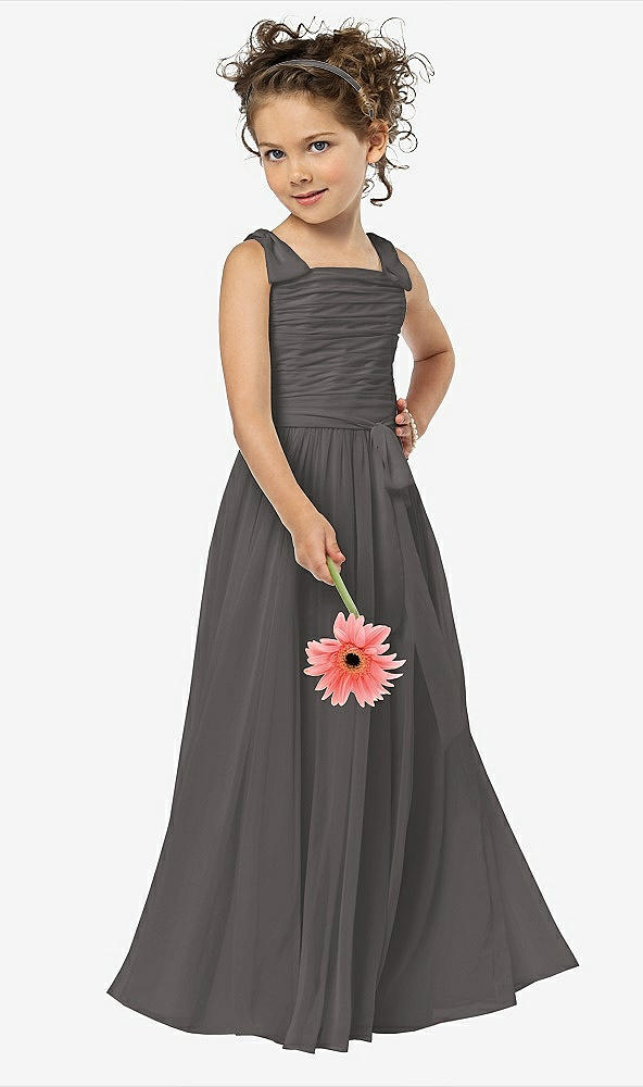 Front View - Caviar Gray Flower Girl Style FL4033
