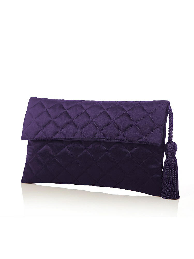 Front View - Concord Quilted Envelope Clutch with Tassel Detail