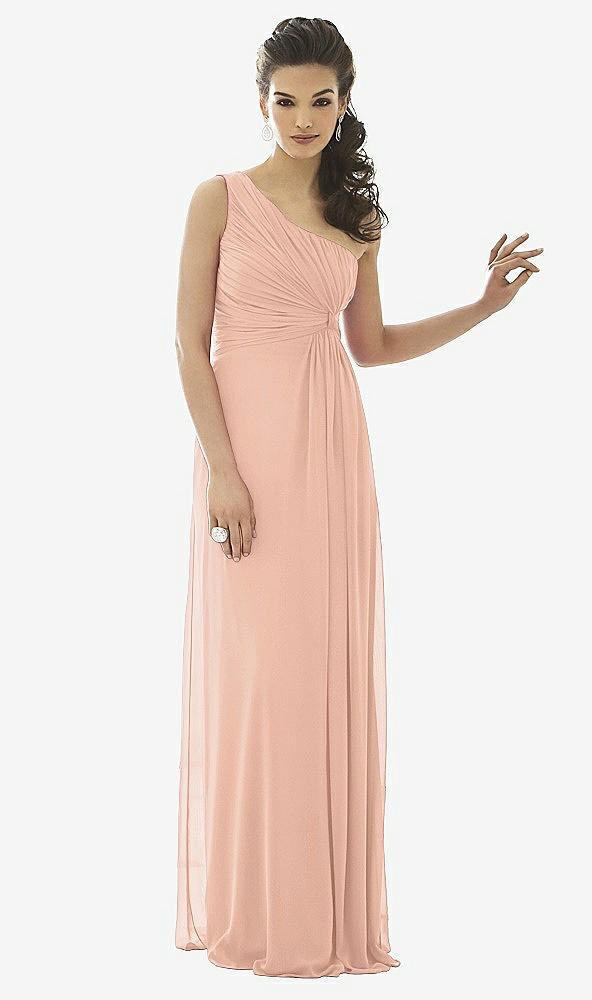 Front View - Pale Peach After Six Bridesmaid Dress 6651