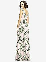 Alt View 5 Thumbnail - Palm Beach Print Sleeveless Draped Chiffon Maxi Dress with Front Slit