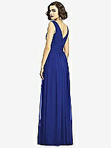 Alt View 5 Thumbnail - Cobalt Blue Sleeveless Draped Chiffon Maxi Dress with Front Slit