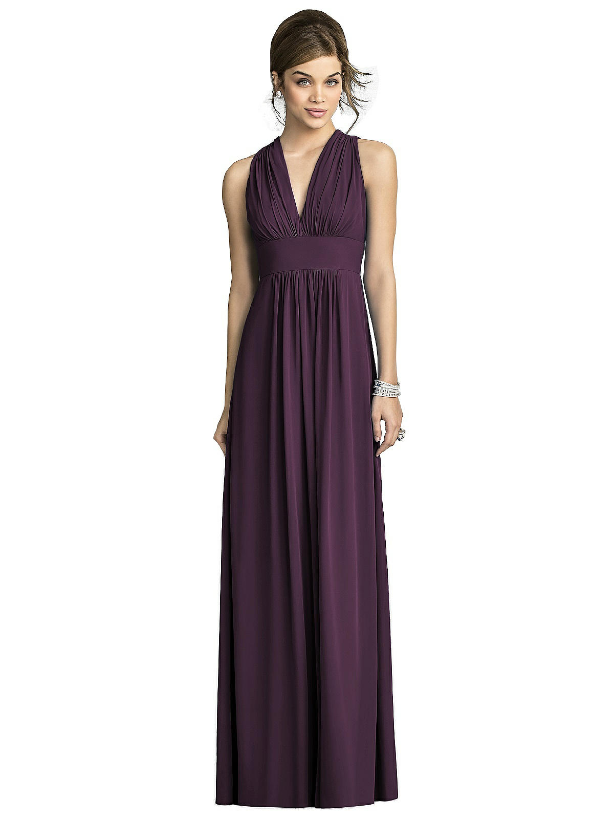 After Six Bridesmaids Style 6680 In Aubergine | The Dessy Group