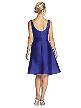 Rear View Thumbnail - Electric Blue V-Neck Sleeveless Cocktail Length Dress