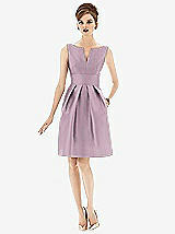 Front View Thumbnail - Suede Rose Alfred Sung Bridesmaid Dress D654