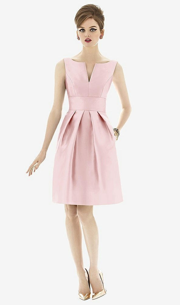 Front View - Ballet Pink Alfred Sung Bridesmaid Dress D654