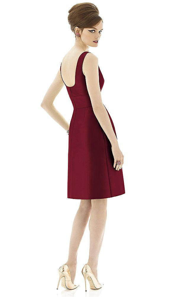 Back View - Burgundy Alfred Sung Bridesmaid Dress D654