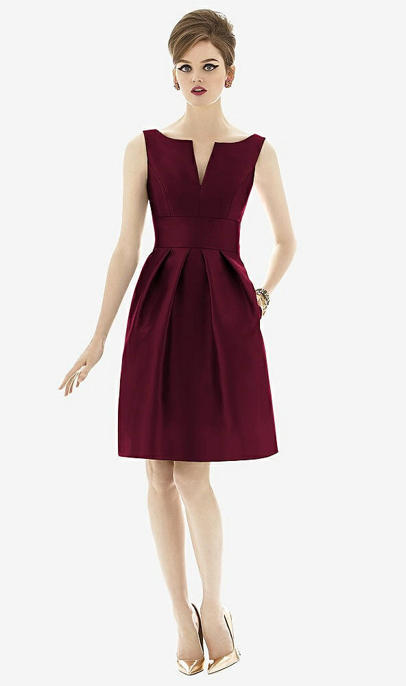 Front View - Cabernet Alfred Sung Bridesmaid Dress D654