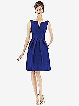 Front View Thumbnail - Cobalt Blue Alfred Sung Bridesmaid Dress D654