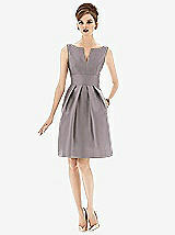Front View Thumbnail - Cashmere Gray Alfred Sung Bridesmaid Dress D654