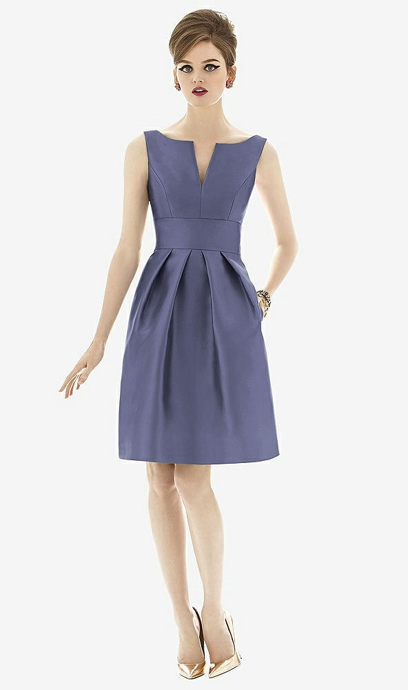 Front View - French Blue Alfred Sung Bridesmaid Dress D654