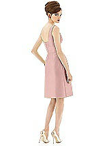 Rear View Thumbnail - Rose - PANTONE Rose Quartz Alfred Sung Bridesmaid Dress D654