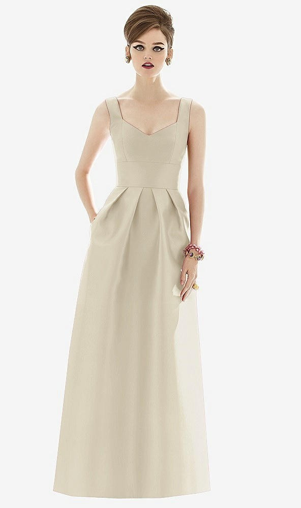 Front View - Champagne Alfred Sung Bridesmaid Dress D659