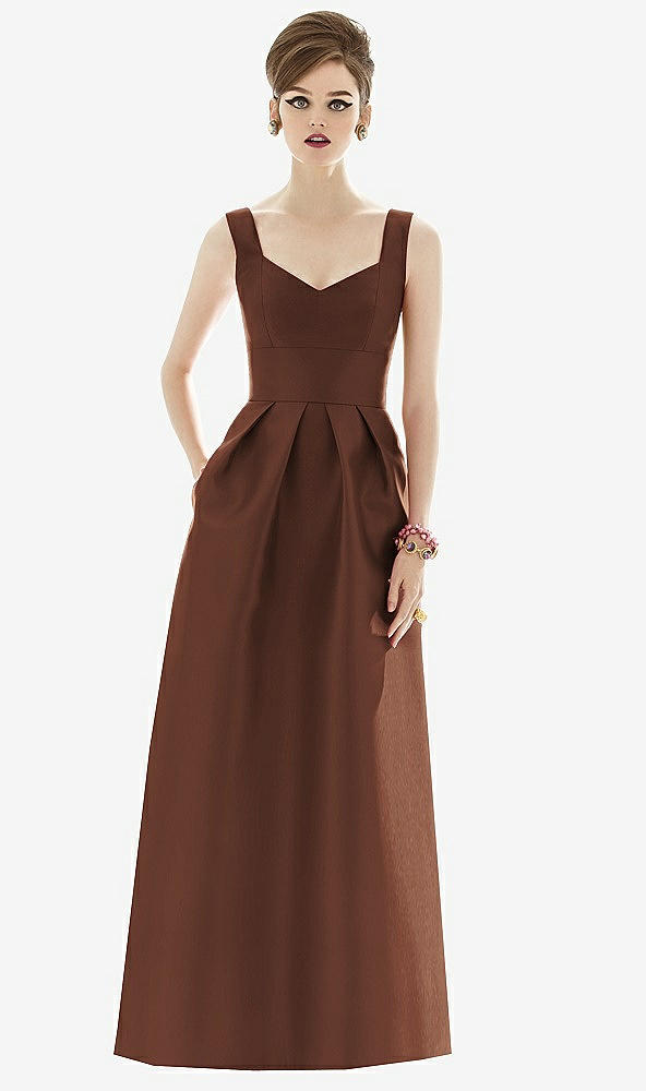 Front View - Cognac Alfred Sung Bridesmaid Dress D659