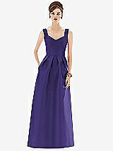 Front View Thumbnail - Grape Alfred Sung Bridesmaid Dress D659