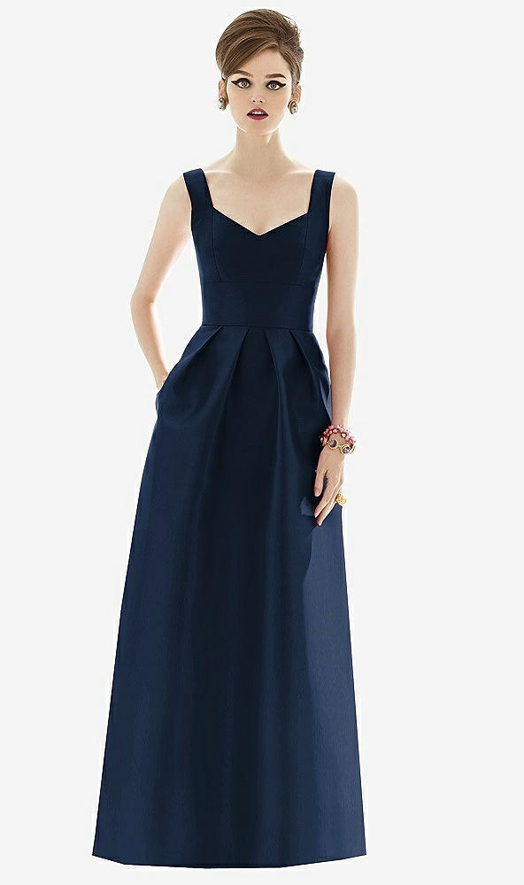 Front View - Midnight Navy Alfred Sung Bridesmaid Dress D659