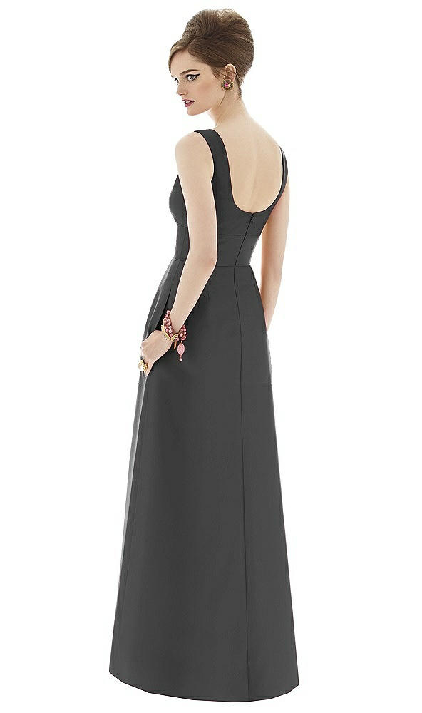 Back View - Pewter Alfred Sung Bridesmaid Dress D659