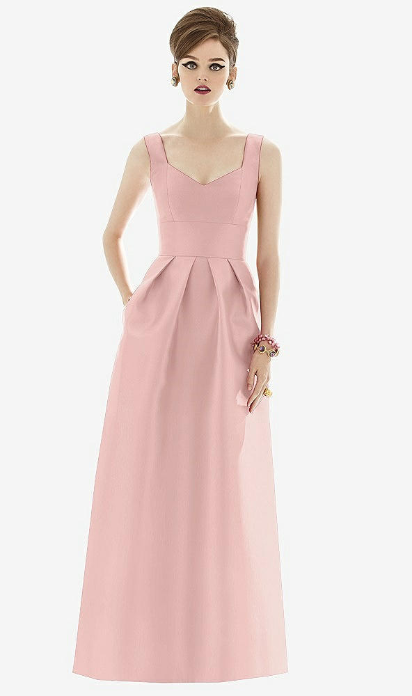 Front View - Rose - PANTONE Rose Quartz Alfred Sung Bridesmaid Dress D659