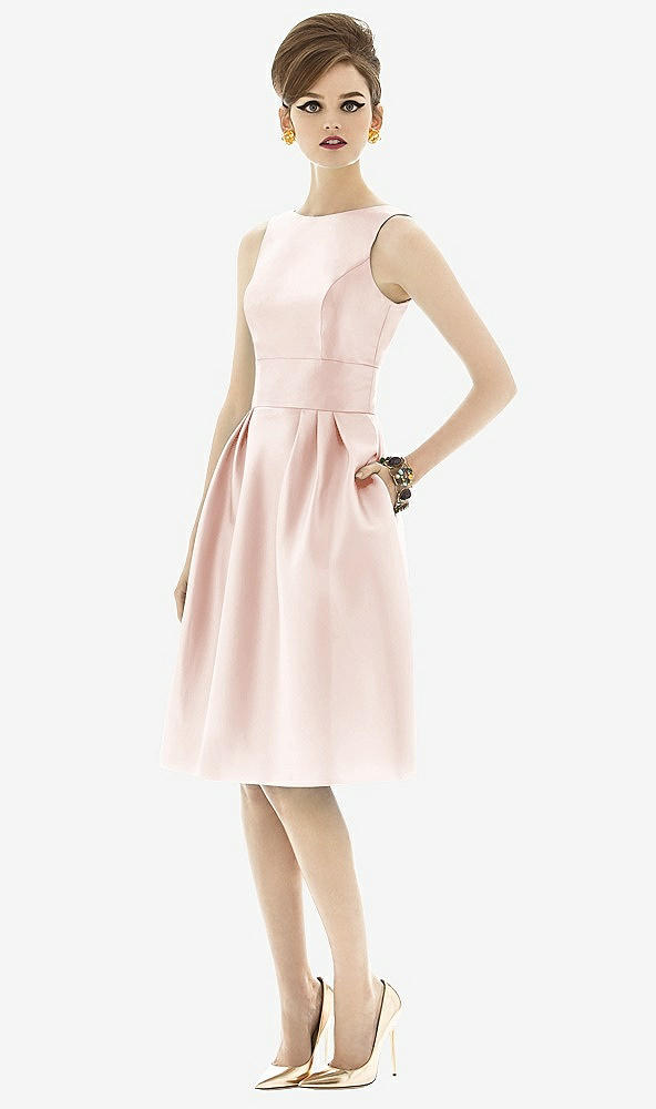 Front View - Blush Alfred Sung Open Back Cocktail Dress D660