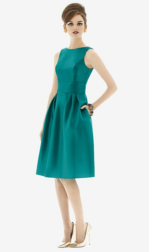 Front View - Jade Alfred Sung Open Back Cocktail Dress D660