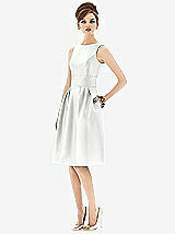 Front View Thumbnail - White Alfred Sung Open Back Cocktail Dress D660