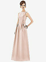 Front View Thumbnail - Cameo Alfred Sung Open Back Satin Twill Gown D661