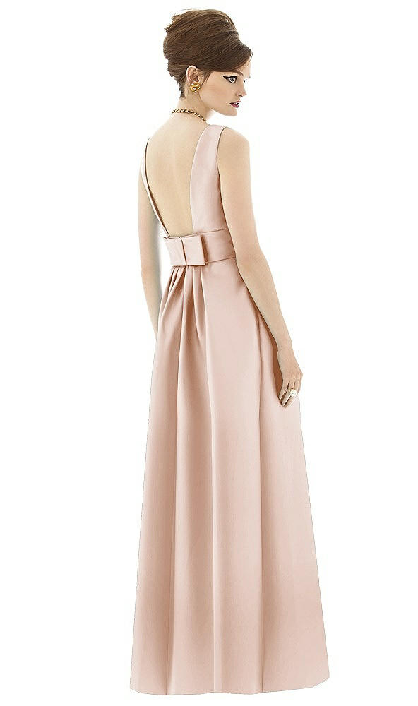 Back View - Cameo Alfred Sung Open Back Satin Twill Gown D661