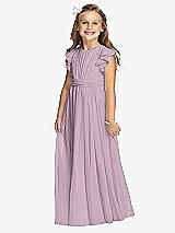 Front View Thumbnail - Suede Rose Flower Girl Dress FL4038