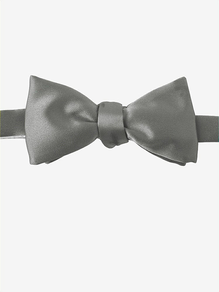 Front View - Charcoal Gray Matte Satin Bow Ties by After Six