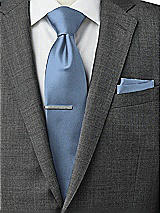 Rear View Thumbnail - Windsor Blue Matte Satin Pocket Squares by After Six