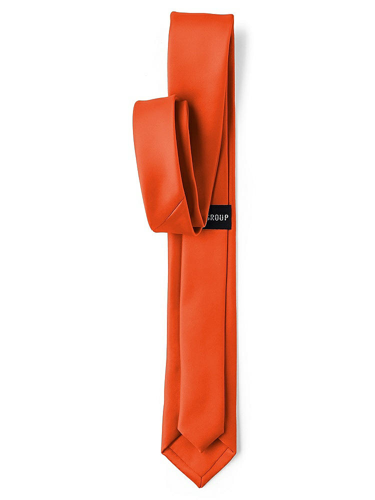 Back View - Tangerine Tango Matte Satin Narrow Ties by After Six