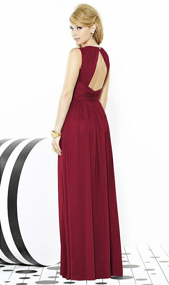 Back View - Burgundy After Six Bridesmaid Dress 6709