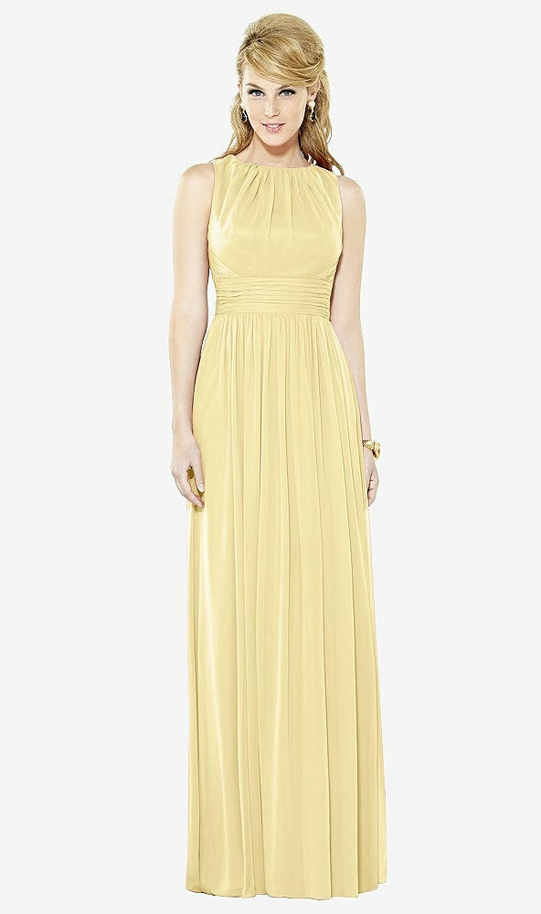 Front View - Pale Yellow After Six Bridesmaid Dress 6709