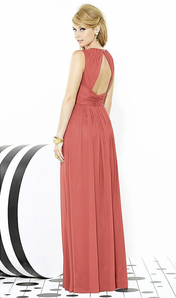Back View - Coral Pink After Six Bridesmaid Dress 6709
