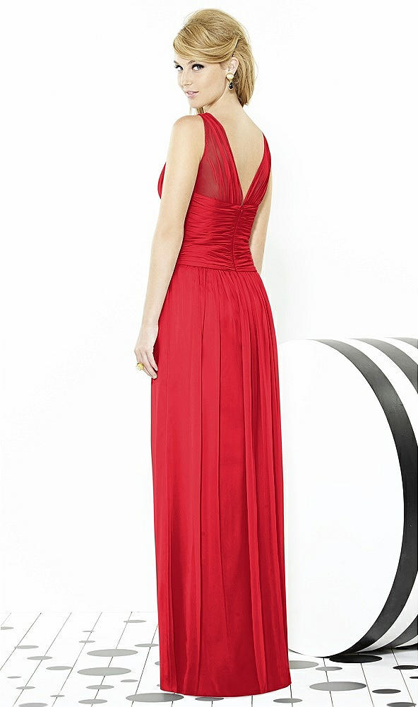 Back View - Parisian Red After Six Bridesmaid Dress 6711
