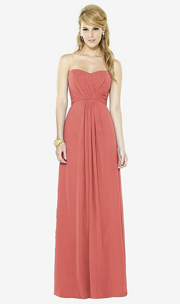 Front View - Coral Pink After Six Bridesmaid Dress 6713