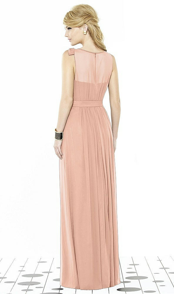 Back View - Pale Peach After Six Bridesmaid Dress 6714